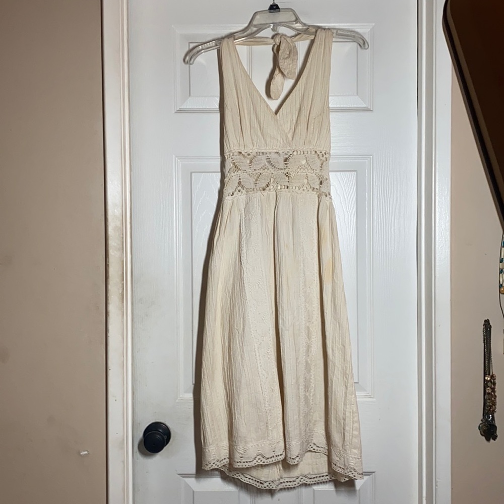2/$15 - Vintage possibly hand made linen halter dress
